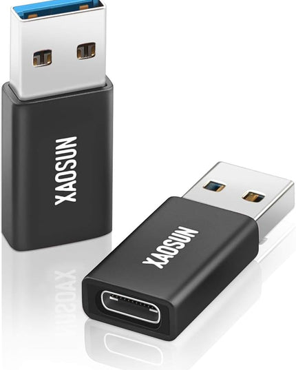 XAOSUN [10Gbps] USB C Female to USB Male Adapter (2-Pack), 3.1 USB A to C Adapter, One-Sided SuperSpeed Data Sync & 100W Fast Charging for iPhone 17/16 Plus Pro Max, Laptop, Charger, Quest Link, etc.