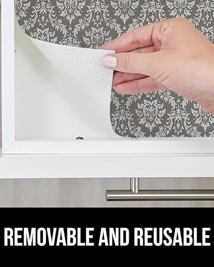 GORILLA GRIP DripGuard Shelf Liner, Non Adhesive Drawer and Kitchen Cabinet Protector, Slip Resistant BPA Free Smooth Surface Plastic Liners for Cabinets, Bathrooms, Closets, 12x120 Inch, Beige Cream