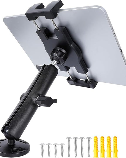 FPN Dashboard Mount Tablet Holder for Truck, Heavy Duty Drill Base with Aluminum Arm Tablet Mount for Car, Wall, Boat, Desk, Compatible with iPad Pro Air Mini, 4.7-12.9″ Tablets and Phones (PTM-27)
