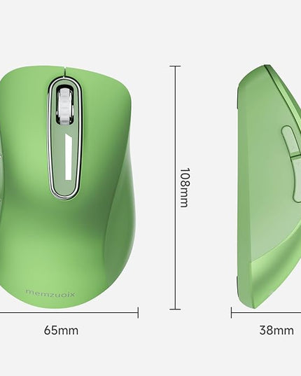 memzuoix 2.4G Wireless Mouse, 1400 DPI Mobile Optical Cordless Mouse with USB Receiver, Portable Computer Mice for Laptop, PC, Desktop, MacBook, 5 Buttons (Mint Green)