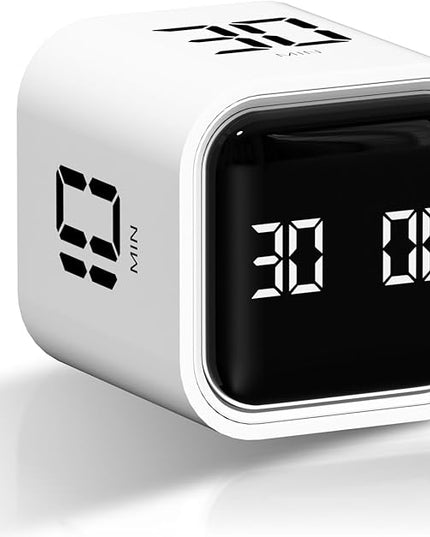 Cube Pomodoro Timer, Smart Productivity Timer 5/10/30/60 Minutes & Custom Countdown, Pause & Resume, Adjustable & Silent Visual Timer, Portable Rotation Multi Desk Timer for Study Task Work Kitchen
