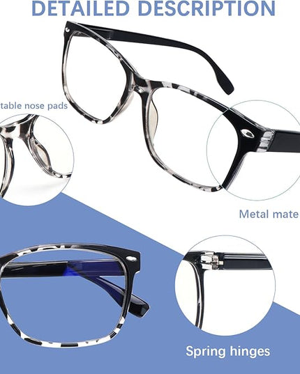 CLASAGA Progressive Multifocus Reading Glasses for Women, Pattern Print Blue Light Block Stylish Ladies Computer Readers