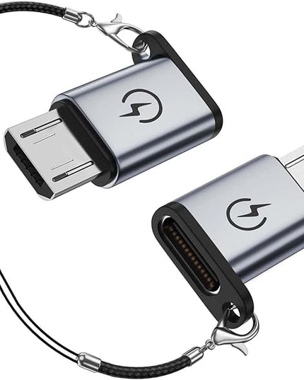 USB C to Micro USB Adapter, Supports 18W Fast Charging, Used for USB C Female to Micro Male Adapter (2 Sets), Cannot be Used for Earphone Audio Playback