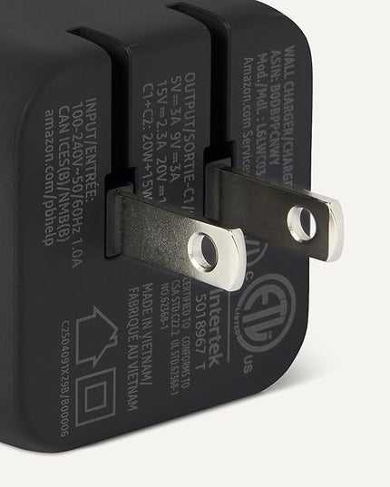 Amazon Basics Fast Charging USB C Nano GaN Wall Charger, 35W 2-Port for Tablets Phones, Black