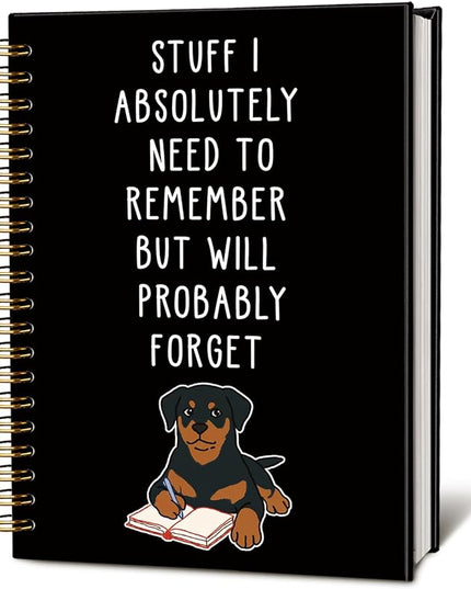 LIANGW Funny Rottweiler Gifts Spiral Notebook Journal, Pet Dog Mom Lovers Owner Gifts Journal for Writing, Rottweiler Gift for Women, Dog School Office Stuff Supplies, 5.5x8.3 Inch