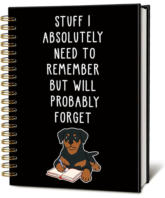 LIANGW Funny Rottweiler Gifts Spiral Notebook Journal, Pet Dog Mom Lovers Owner Gifts Journal for Writing, Rottweiler Gift for Women, Dog School Office Stuff Supplies, 5.5x8.3 Inch