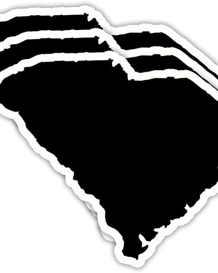 (3PCS) South Carolina Stickers, SC Map US State Waterproof Vinyl Decals for Tumblers, Water Bottles, Laptops, Books, Scrapbooks, Great for South Carolina Lovers 3 x 2.3 Inch