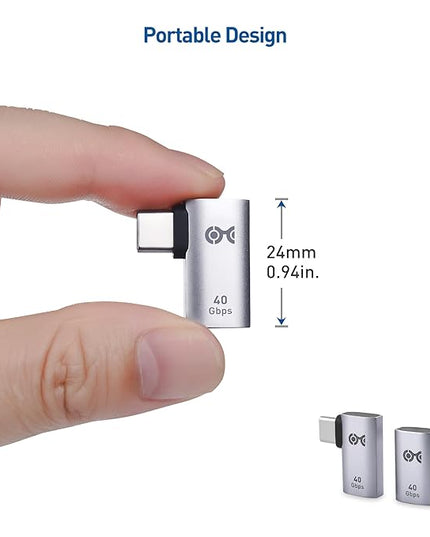 Cable Matters Combo-Pack 40Gbps Right Angle USB-C Adapter Kit, Up to [4K@240Hz Video, 240W Charging, 40Gbps Data Transfer] 90 Degree USB C Adapter, Compatible with Thunderbolt 4, iPhone 16, Steam Deck