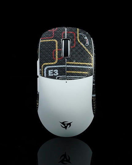 Grip Tape for Vaxee x Ninjutso Sora 4K - Anti-Slip,Enhanced Control, Sweat Resistance,Improves FPS Gaming Grip & Mouse Protection [Pre-Cut] Punk Black Gold 0.4mm