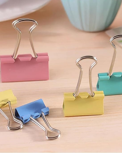 60 Pack Binder Clips Medium, 1.25 Inch/32mm Colored Binder Paper Clips with Container, Paper Clamps for Office Supplies, Home, School,Business Document Organizing (Blue, Pink, Yellow, Green)
