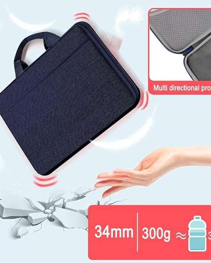 Hseok Laptop Case 13.3-14 inch Briefcase Handbag, Water-Resistant and Shockproof Computer Sleeve Compatible with MacBook Pro 14", Mac Air/Pro 13.3" and 13"-14" Notebooks Chromebooks,Blue