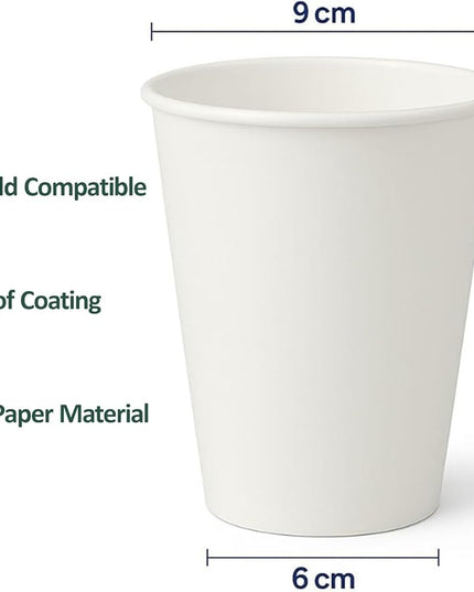 360 Count Pack 12 oz Disposable Paper Coffee Cups, Hot & Cold Drink Cups for Coffee, Tea, Juice, Leak-Proof Food Safe White Paper Cups for Home, Office, Cafes, Travel,