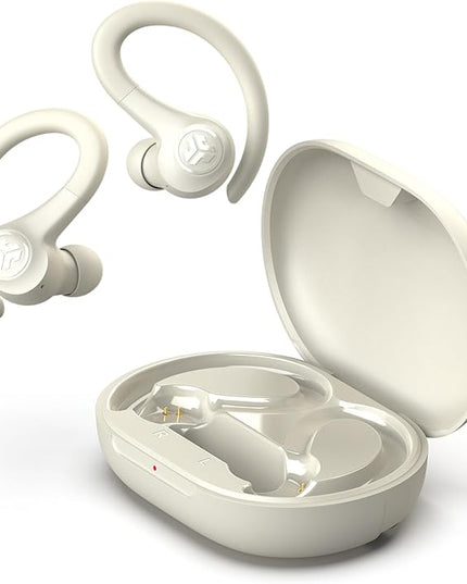 JLab Go Sport+ Wireless Workout Earbuds Featuring C3 Clear Calling, Secure Earhook Sport Design, 35+ Hour Bluetooth Playtime, and 3 EQ Sound Settings (Sand)