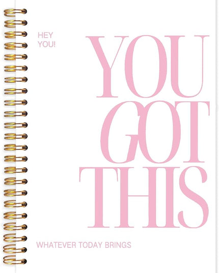 Yhtrg You Got This Inspirational Notebooks Journal, White Motivational Spiral Journal Notebook for Women, White Motivational Positive Notebooks for Office School Supplies, 5.5x8.3 Inch