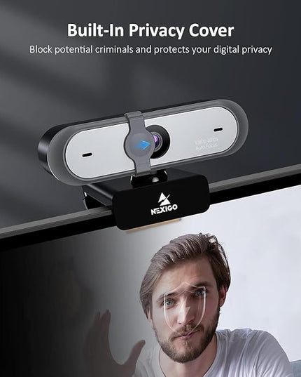 NexiGo N660P (Gen 2) 1080P 60FPS Webcam with Software Control, Dual Microphone & Cover, Autofocus, HD USB Computer Web Camera, for OBS/Gaming/Zoom/Skype/FaceTime/Teams/Twitch