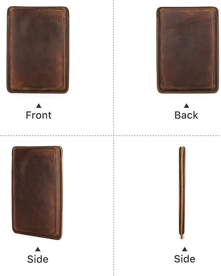 Top Grain Leather 8.3" Slim Tablet Case Protector, Solid Minimalist Vintage Design, Handmade, Compatible with 8.3" iPad mini 6 iPad mini 7.9" A1599 A1600 A1538 A1550 A2133, Coffee 8.3 Inch