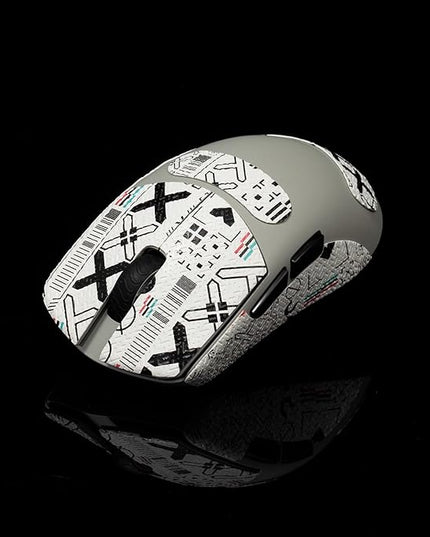 Grip Tape for Lamzu Maya X - Anti-Slip,Enhanced Control, Sweat Resistance,Improves FPS Gaming Grip & Mouse Protection [Pre-Cut] Printsteam White Black 0.5mm