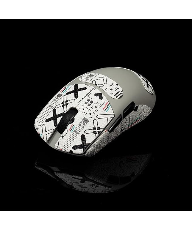 Grip Tape for Lamzu Maya X - Anti-Slip,Enhanced Control, Sweat Resistance,Improves FPS Gaming Grip & Mouse Protection [Pre-Cut] Printsteam White Black 0.5mm