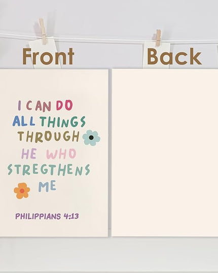 Christian Spiral Journal Notebook 5.5x8.3in, I Can Do All Things Through He Who Strengthens Me，Philippians 4:13 Bible Journal, Cute Floral Bible Notebooks for Note Taking, Hardcover Notebook