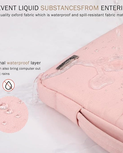 Voova 13 13.6 Inch Laptop Sleeve Case Compatible with MacBook Air 13 M1/M2/M3/M4 2020-2025, MacBook Pro 13/14, IPad Air/Pro 13, Waterproof Slim Computer Bag Cover with Handle, Sakura Pink