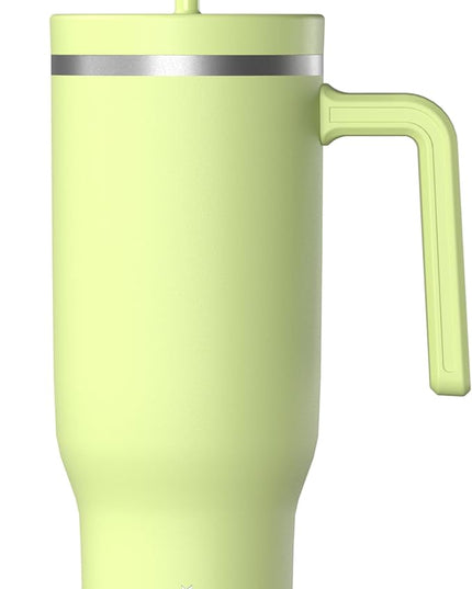 Hydrapeak Voyager 40 Oz Stainless Steel Tumbler with Handle, Insulated Water Bottle With Straw & Lid, Cupholder Friendly Reusable Travel Mug (Citrus)