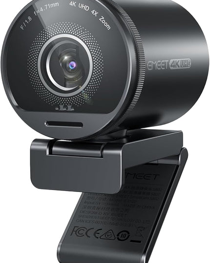 EMEET SmartCam S800-4K Webcam for Streaming, Sony 1/2'' Sensor, Supports HDR, PDAF&TOF Dual-autofocus, 1080P@60fps, 2 Noise-Cancelling Mics, 40°-73° FOV, Perfect for Live Streaming&Online Meetings