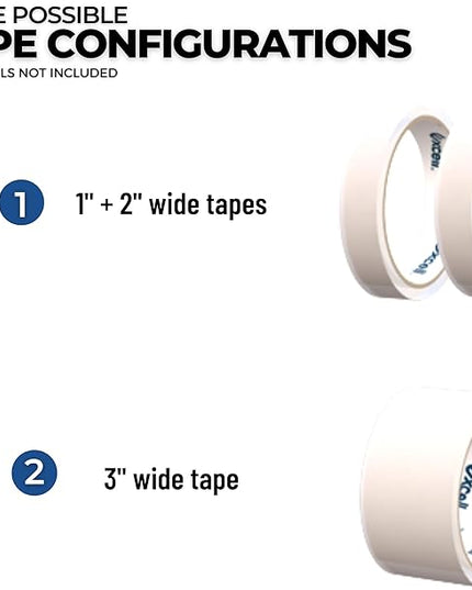 Excell ET-12271 Premium Extra Wide Multi-Rolls Steel Desktop Tape Dispenser, 2" Wide and 3" Core