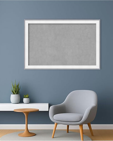 Amanti Art White Framed Magnetic Board 23x35 Large Vision Board for use with Magnets, 100% Metal Sheet to Display Items as Office Decor or for Home Organization in mudroom, Kitchen or Kids Room