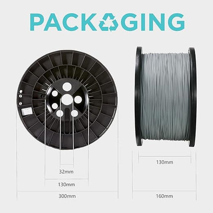 Polymaker PLA PRO Filament 1.75mm 5kg, Tough & High Rigidity Grey 3D Printing Filament, PolyLite PLA PRO 3D Printer Filament 1.75mm, Print with Most 3D Printers