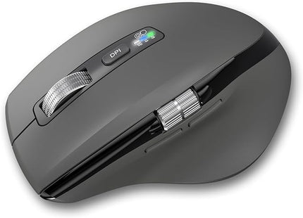 INFINMIND Wireless Side Scroll Mouse with Multi-Device, Ergonomic Computer Mice with Smart Flying Scroll, Quiet Click for Computer, Laptop, iPad, Tablet, MacBook (Grey)