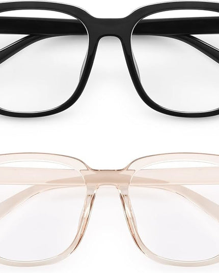PANNER Oversized Square Blue Light Blocking Glasses for Women Men Anti Glare Reduce Eyestrain Computer Glasses