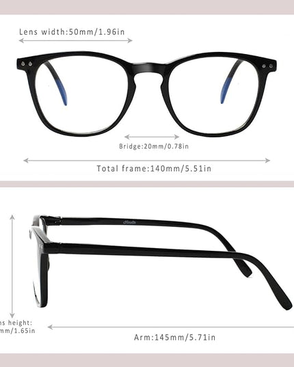Henotin 6-Pack Blue Light Blocking Reading Glasses,Spring Hinge Computer Readers for Men Women,Anti UV Ray Filter Eyeglasses(reading glasses for women, 2.00)
