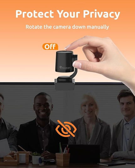 TOUCAN 1080P Webcam with Microphone,FHD Streaming Camera with 1080P/60fps,Privacy Protection Plug Play Ultra Compact Web Cam w/ 89°View for Computer/Meeting/Online Classes/Zoom/YouTube