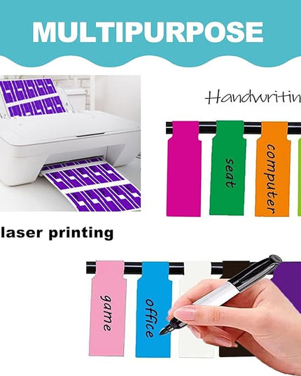 270 PCS Cable Labels, 9 Colors Waterproof Network Cable Label Stickers, Machine Room Marking Labels, Waterproof Key Identification Labels.They can be Handwritten and Printed.