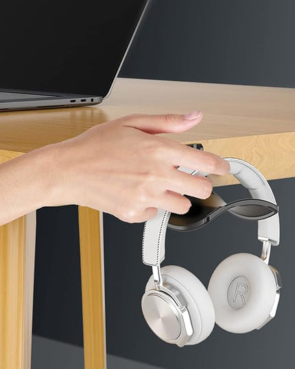 SIROLISA 2-Pack Never Fall Headphone Hooks Hanger Wall Mount, Headset Holder Stand for Universal Gaming Headset Airpods Max Sony Bose Beats, Strong Adhesive by Screws