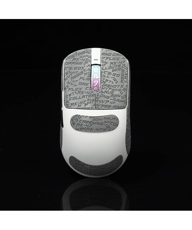 Gamer Mouse Grip Tape Sticker for VGN Dragonfly R1 Pro MAX VXE Non Slip Suck Sweat Pre Cut Easy Install CS Letter Gray