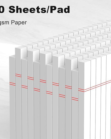 AILZFEI 12pcs Small Note Pad 5x8 College Ruled White Legal Pads Paper Notepads 12 Pack Study Back Writing Pads 5 x 8 Legal Pads Perforated Narrow Ruled Pads of Paper White