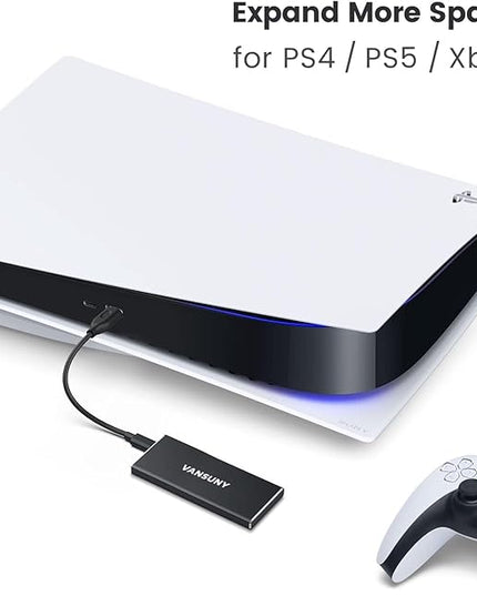 Vansuny 2TB Portable External SSD, USB 3.1 Gen2 Up to 500MB/s Solid State Drive, Metal USB C Mini Portable External Hard Drive for PC, Laptop, Phones and More