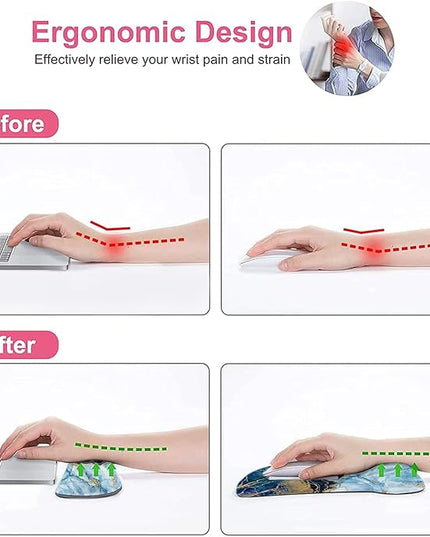 Lateefah Mouse Pad with Wrist Rest, 3-in-1 Gaming Mouse Pad, Keyboard Wrist Rest, Ergonomic Memory Foam Mousepad with Wrist Support for Computer Keyboard