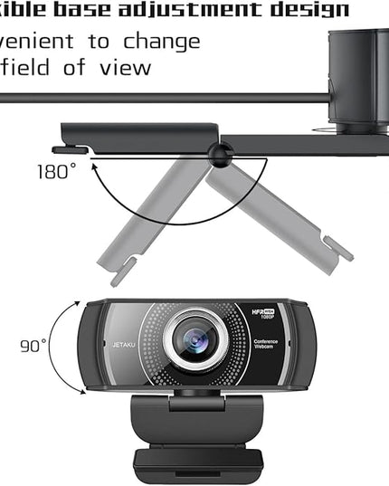Webcam with Microphone 1080P 60FPS, Privacy Cover Web Camera for Desktop, Autofocus, Dual Noise-Cancelling Mics Streaming Webcam for Gaming, Laptop/Mac/Zoom/YouTube/Video Calling/Office