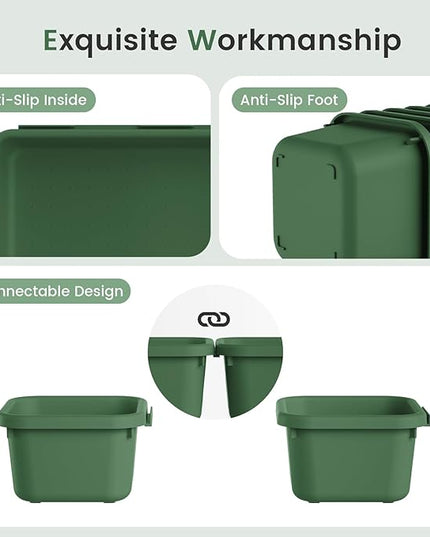 A-LuGei 【𝟮𝟴𝗣𝗖𝗦】 【𝟱𝗦𝗶𝘇𝗲】 ArmyGreen Drawer Organizer, Makeup organizer, 【Holds 177 Items】 Bathroom Organizers and Storage, Plastic Desk Organizer Divider, Organizer Bins for Office Vanity