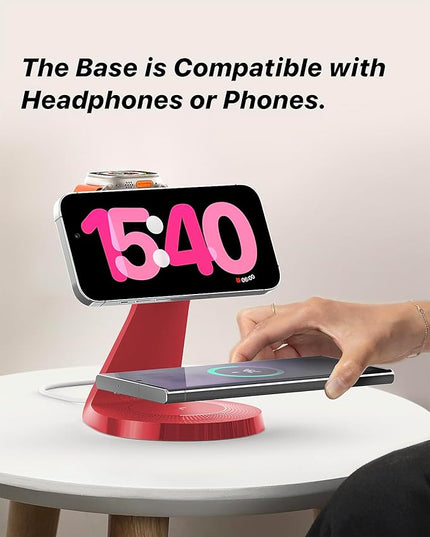 3 in 1 Charging Station for Apple Devices,Mag-Safe Charger Stand Fast Charging,Wireless Charger for iPhone 17/ Air/16/15/14/13/12 Series,& AirPods,& iWatch(USB-C Charger Included)