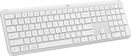 Logitech Signature Slim K950 Wireless Keyboard, Sleek Design, Switch Typing Between Devices, Quiet Typing, Bluetooth, Multi-OS, Windows, Mac, Chrome - Off-White