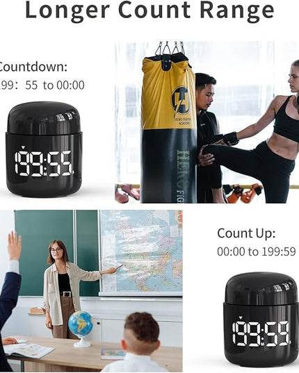 Digital Kitchen Timer,Countdown Countup Timer with Large LED Display Volume Adjustment,Timer for Cooking, Classroom Time for Kids and Teachers. (Black)