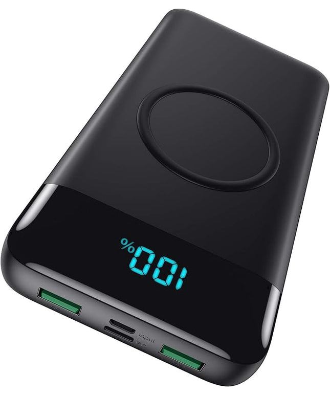 Wireless Portable Charger 30,800mAh,15W Wireless Charging USB C Power Bank,25W PD QC 4.0 Fast Charging 4 Outputs Travel Essentials Battery Pack Compatible with iPhone 17/16/15/14/13/12,Galaxy,Android
