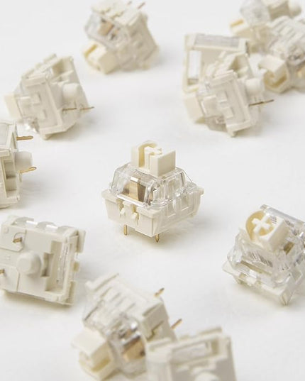 MageGee Gaming White Elephant Customized Linear Keyboard Switches - 110pcs, Pre Lubed 3 Pin 50gf Key Switches for Mechanical Gaming Keyboard