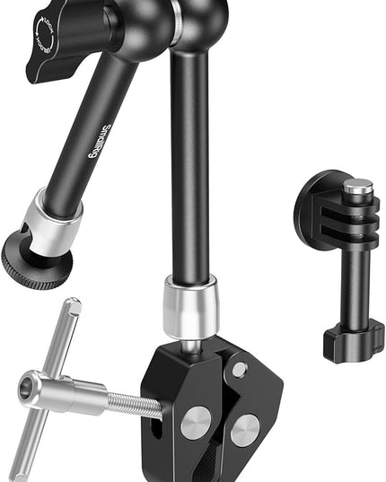 SMALLRIG Magic Arm with Super Clamp for Action Cameras, Camera Clamp Mount for GoPro Hero 13/12/11, for DJI Osmo Action 5 pro/4/3, for Insta360 Ace Pro 2, with 1/4" Screw for Monitor/LED Lights