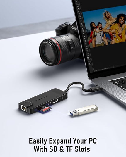 USB C Docking Station - 10 in 1 with Gigabit Ethernet, 4K HDMI, 4*USB A 3.0/2.0, 100w PD, USB-C 3.0, SD/TF USB Hub Multiport Adapter for MacBook Pro/Air