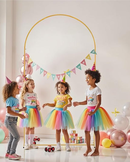 Vincidern 6.6 FT Wedding Arch Backdrop Stand for Parties, Balloon Arch Stand, Wedding Arches for Ceremony, Metal Arch Backdrop Stand for Bridal Baby Showers, Birthday Party Decoration Door Frame Gold