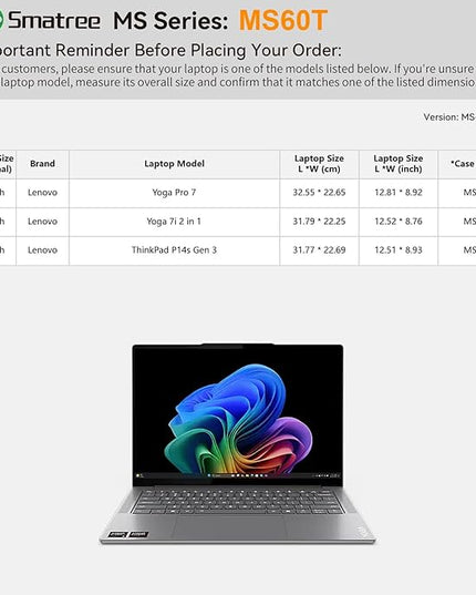 Smatree MS60T Hard EVA Protective Sleeve Case with Stand Compatible for 14 inch Lenovo Yoga 7i 2-in-1 Gen 10/9/8, for ThinkPad P14s Gen 3, for 14.5 inch Lenovo Yoga Pro 7 Laptop Notebook Bag, White